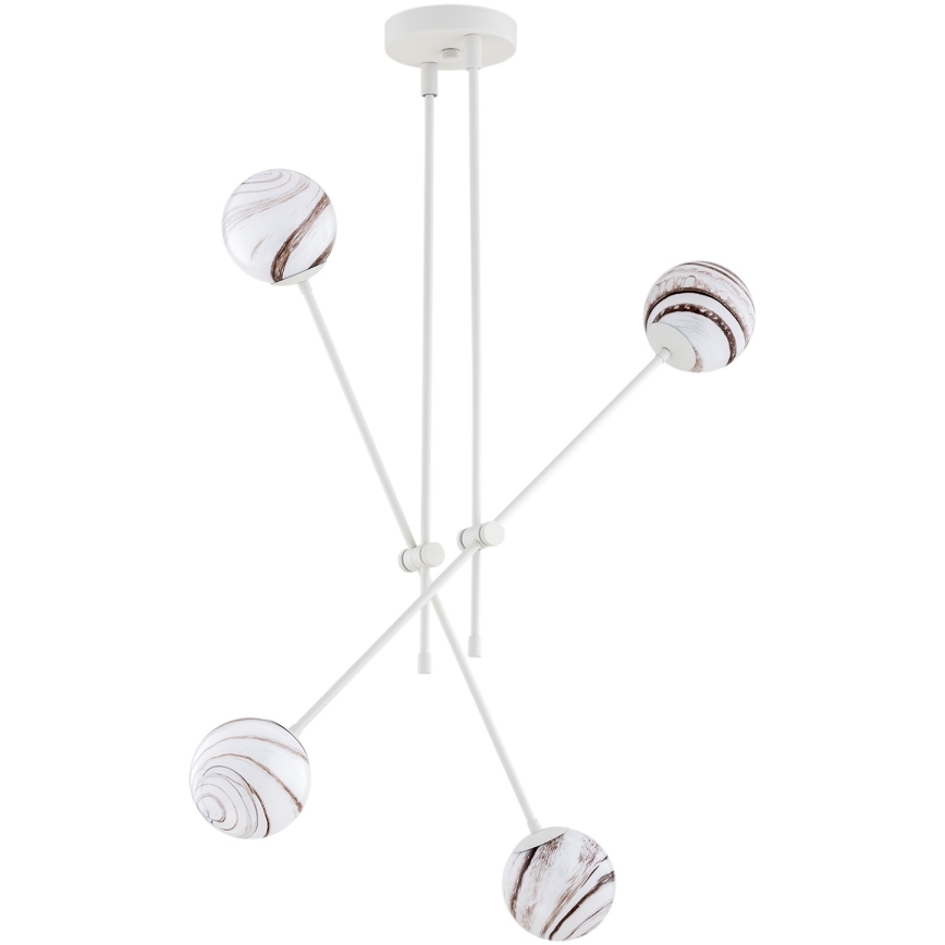 Argon 1841 - Candelabro suspenso ABSOS 4xE14/7W/230V alabastro branco