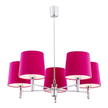 Argon 2075 - Candelabro suspenso BOLZANO 5xE27/15W/230V rosa