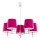 Argon 2075 - Candelabro suspenso BOLZANO 5xE27/15W/230V rosa