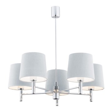Argon 2076 - Candelabro suspenso BOLZANO 5xE27/15W/230V cinzento