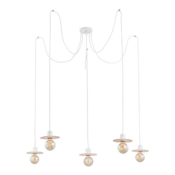 Argon 2077 - Candeeiro suspenso CORSO 5xE27/15W/230V aranha branco
