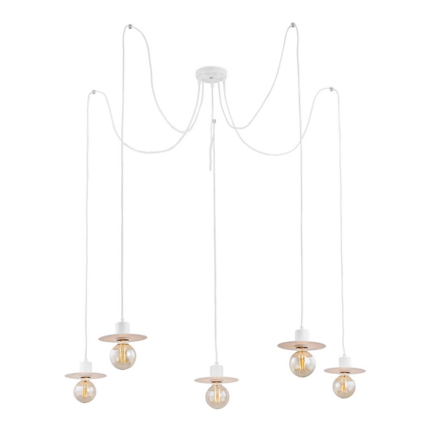 Argon 2077 - Candeeiro suspenso CORSO 5xE27/15W/230V aranha branco