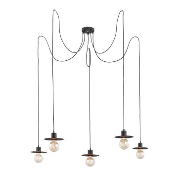 Argon 2078 - Candeeiro suspenso CORSO 5xE27/15W/230V aranha preto