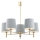 Argon 2085 - Candelabro suspenso PONTE 5xE27/15W/230V azul/latão