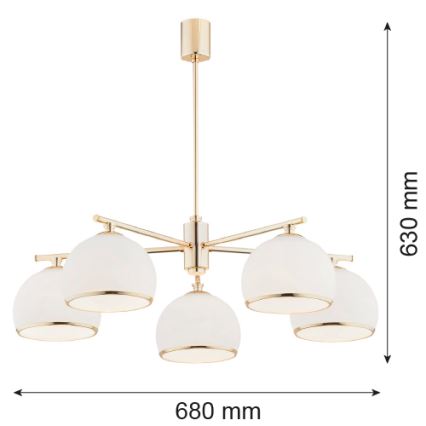 Argon 2088 - Candelabro suspenso MARBELLA 5xE27/15W/230V latão