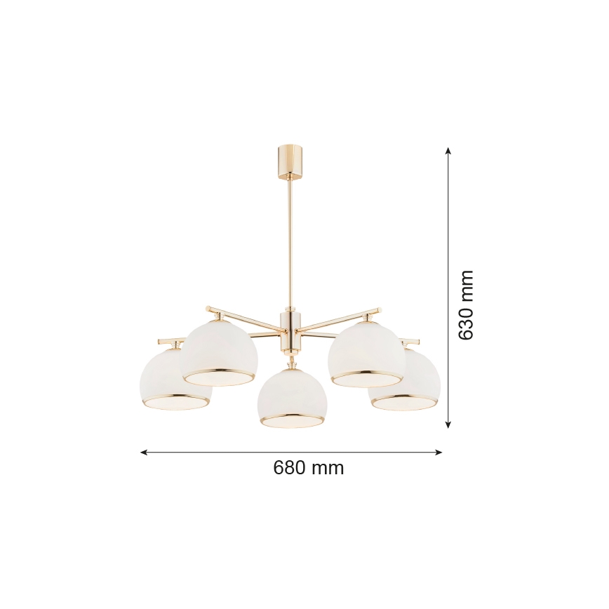 Argon 2088 - Candelabro suspenso MARBELLA 5xE27/15W/230V latão
