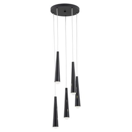 Argon 2103 - Candelabro suspenso HOLLYWOOD 5xE14/7W/230V preto