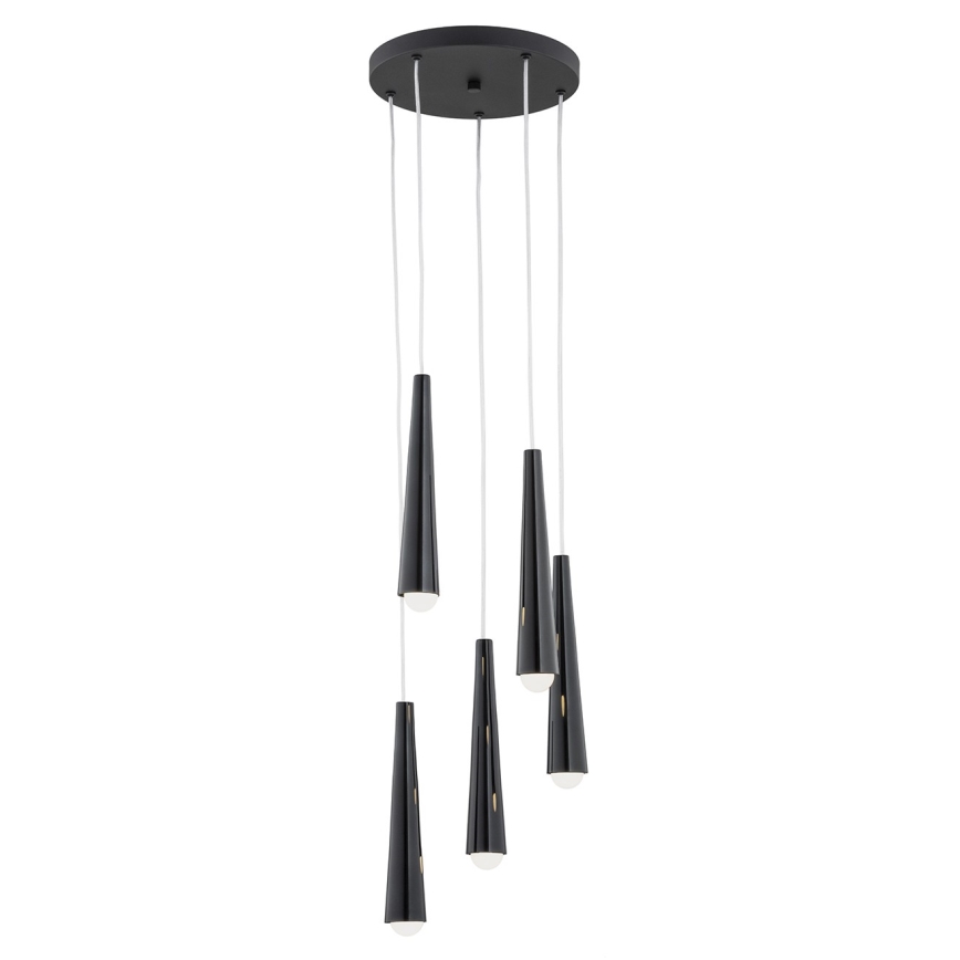 Argon 2103 - Candelabro suspenso HOLLYWOOD 5xE14/7W/230V preto