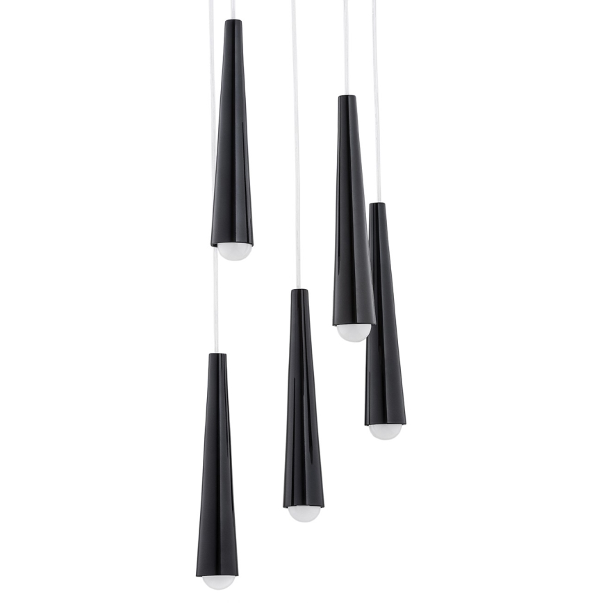 Argon 2103 - Candelabro suspenso HOLLYWOOD 5xE14/7W/230V preto