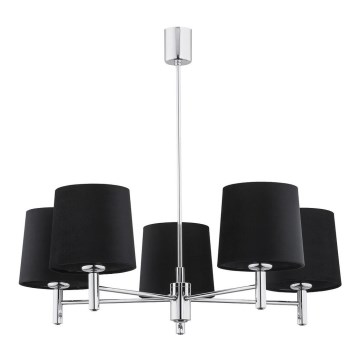 Argon 2104 - Candelabro suspenso BOLZANO 5xE27/15W/230V preto