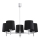 Argon 2104 - Candelabro suspenso BOLZANO 5xE27/15W/230V preto