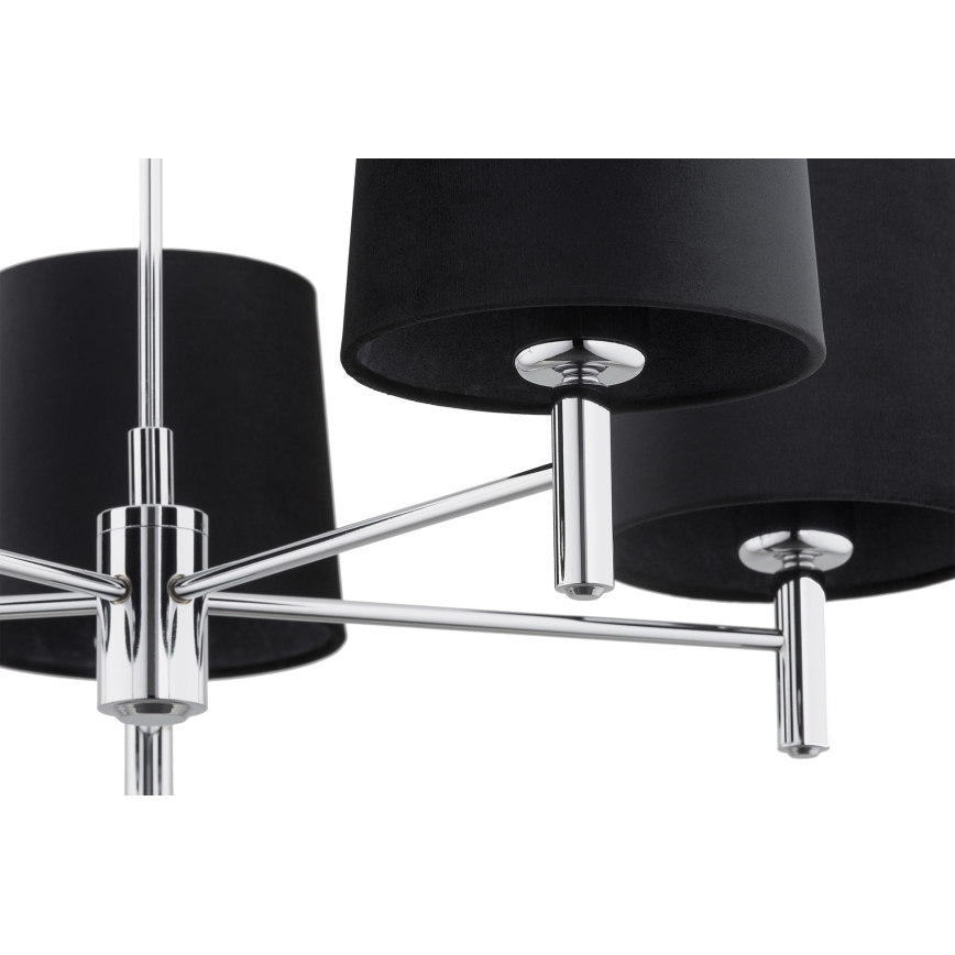 Argon 2104 - Candelabro suspenso BOLZANO 5xE27/15W/230V preto