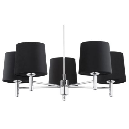 Argon 2104 - Candelabro suspenso BOLZANO 5xE27/15W/230V preto