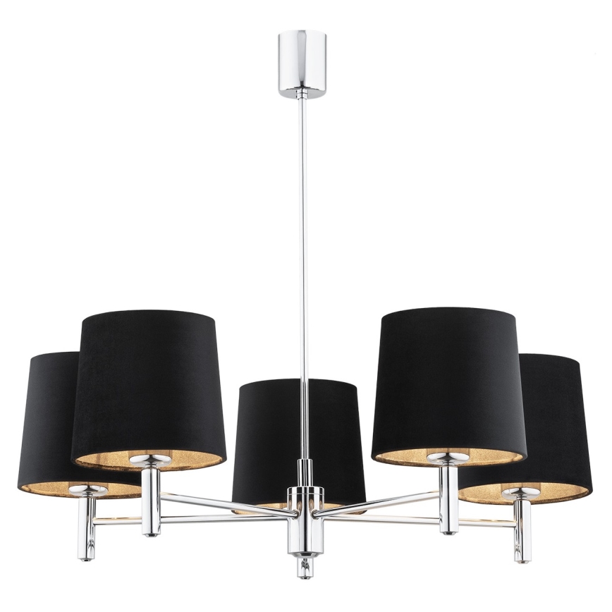 Argon 2104 - Candelabro suspenso BOLZANO 5xE27/15W/230V preto