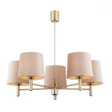 Argon 2105 - Candelabro suspenso PONTE 5xE27/15W/230V latão/bege