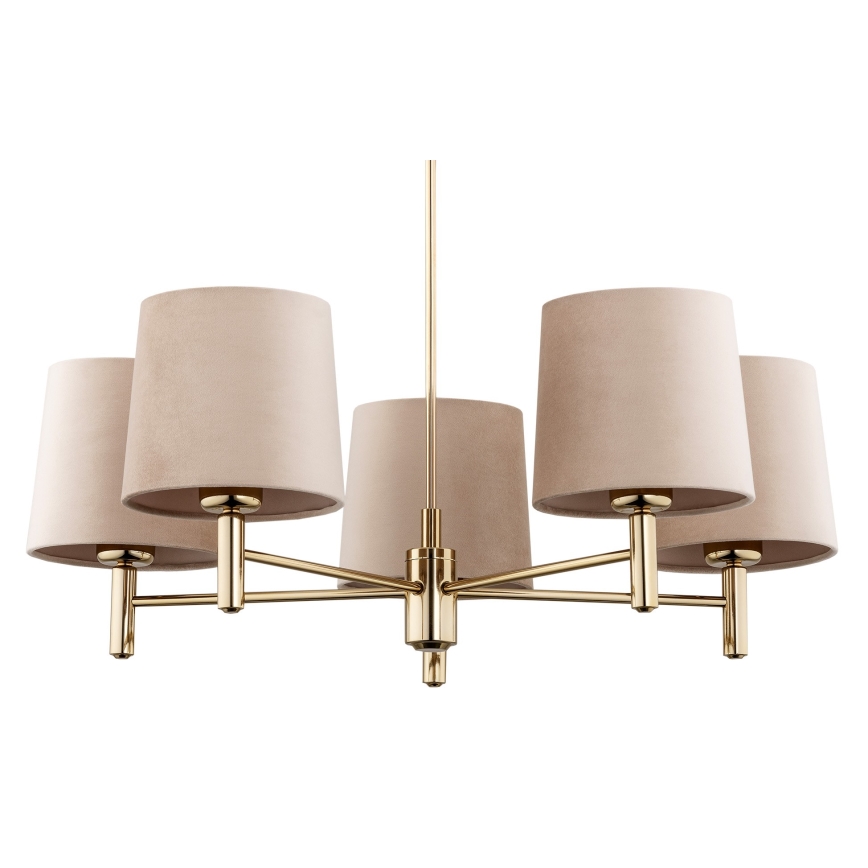 Argon 2105 - Candelabro suspenso PONTE 5xE27/15W/230V latão/bege
