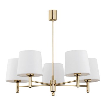 Argon 2106 - Candelabro suspenso PONTE 5xE27/15W/230V latão/creme