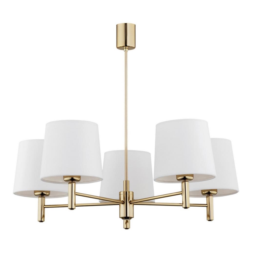 Argon 2106 - Candelabro suspenso PONTE 5xE27/15W/230V latão/creme