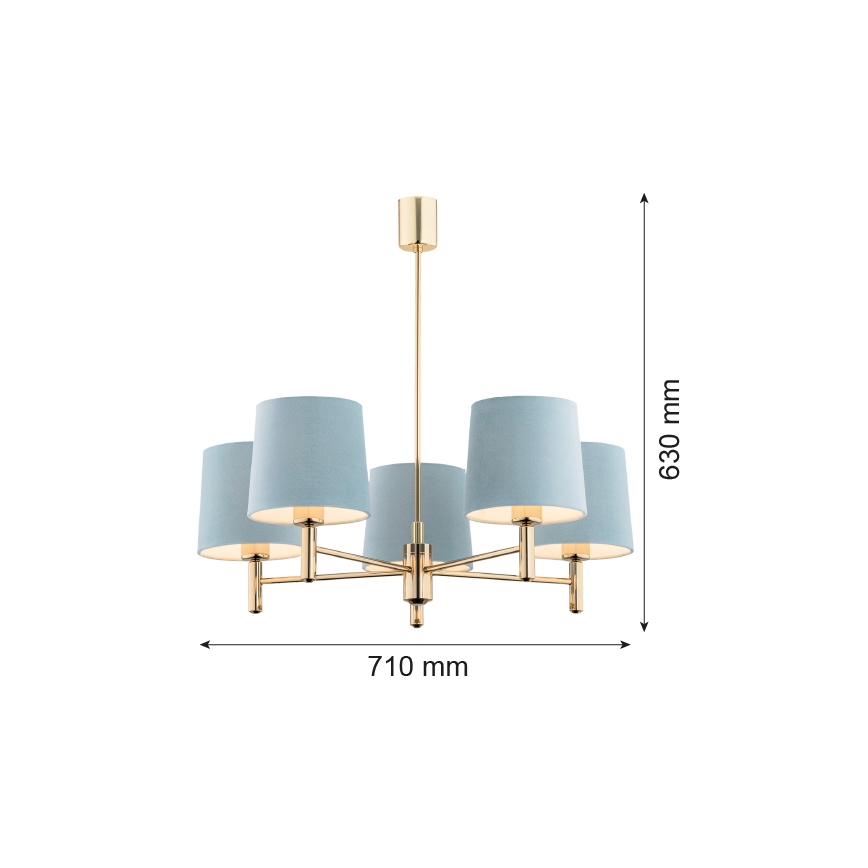 Argon 2106 - Candelabro suspenso PONTE 5xE27/15W/230V latão/creme
