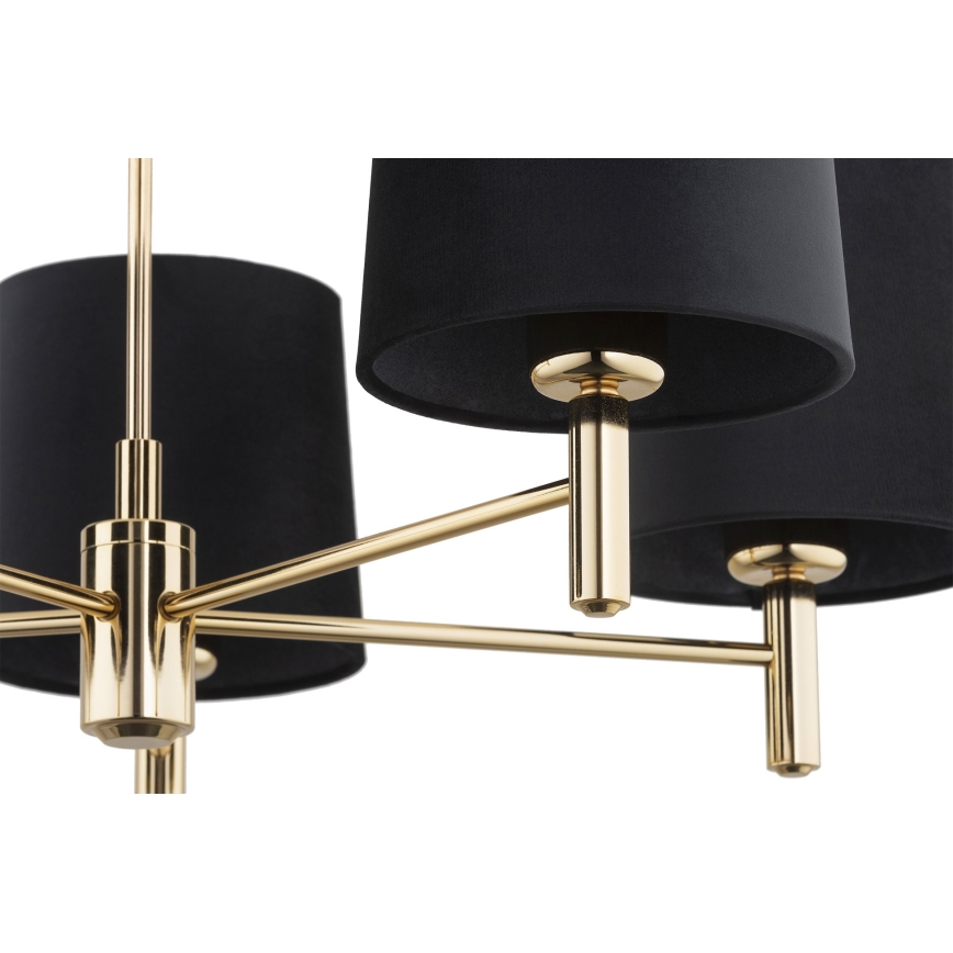 Argon 2107 - Candelabro suspenso PONTE 5xE27/15W/230V latão/preto