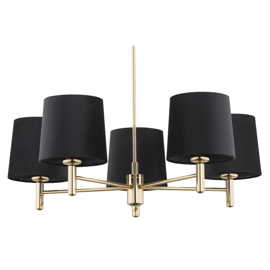Argon 2107 - Candelabro suspenso PONTE 5xE27/15W/230V latão/preto