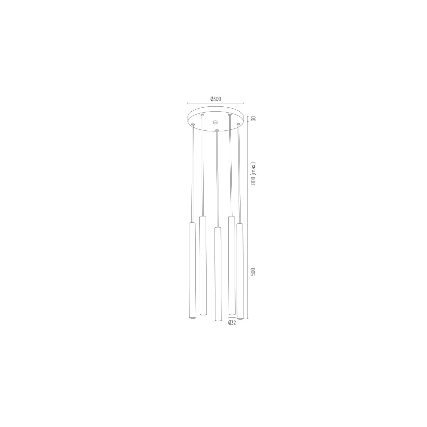 Argon 2109 - Candelabro suspenso LED SICILIA 5xLED/4,5W/230V