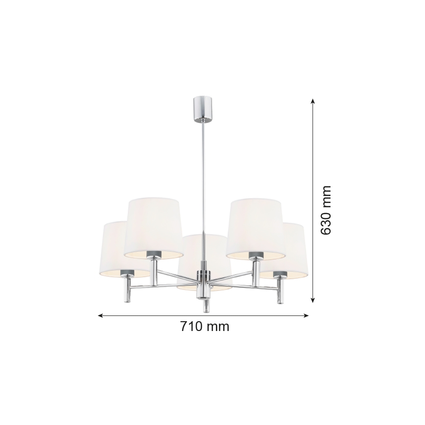 Argon 2110 - Candelabro suspenso BOLZANO 5xE27/15W/230V creme