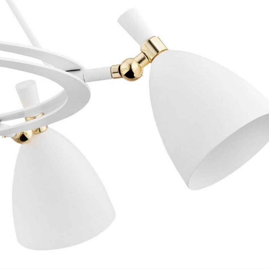 Argon 2117 - Candelabro suspenso CHARLOTTE 5xE27/15W/230V branco/dourado