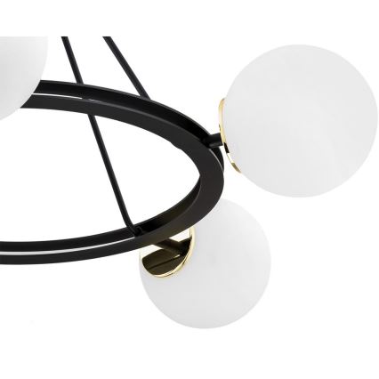 Argon 2119 - Candelabro suspenso AMALFI 5xE27/15W/230V preto/branco