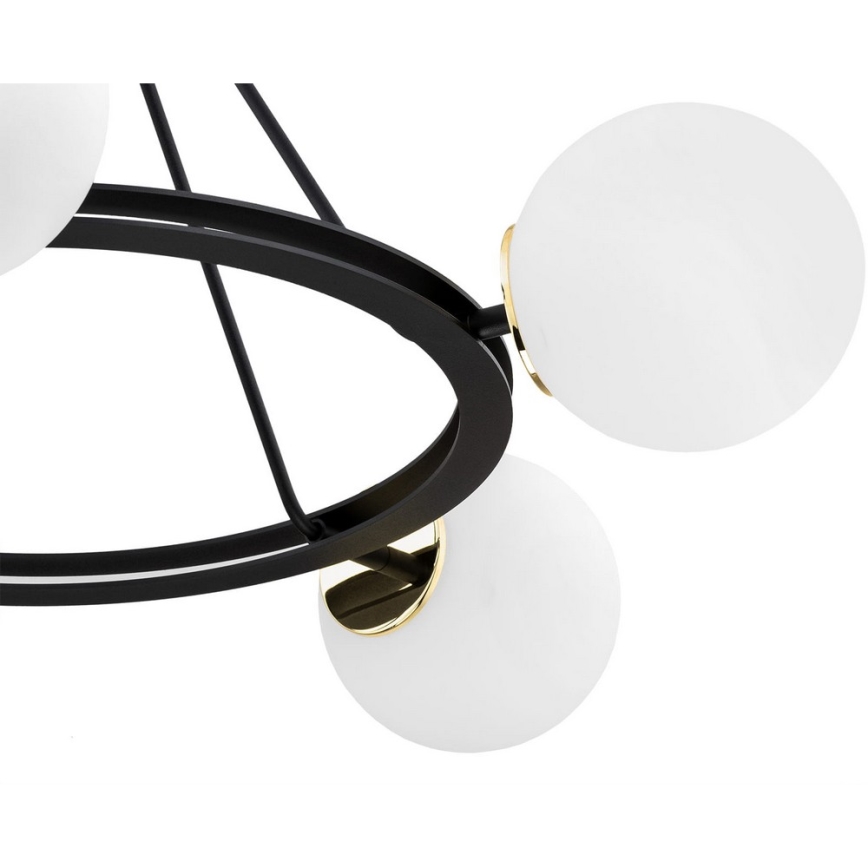 Argon 2119 - Candelabro suspenso AMALFI 5xE27/15W/230V preto/branco