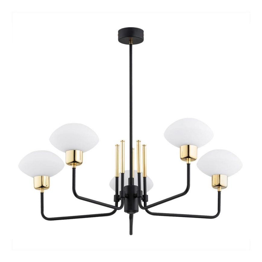 Argon 2128 - Candelabro suspenso RAVELLO 5xE14/15W/230V preto/dourado