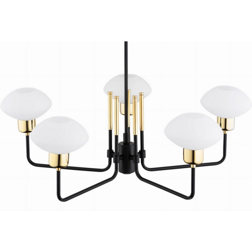 Argon 2128 - Candelabro suspenso RAVELLO 5xE14/15W/230V preto/dourado