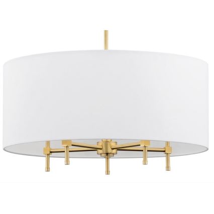 Argon 2132 - Candelabro suspenso ABBANO 5xE14/7W/230V latão/branco