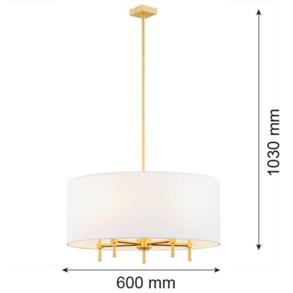 Argon 2132 - Candelabro suspenso ABBANO 5xE14/7W/230V latão/branco