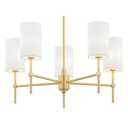 Argon 2134 - Candelabro suspenso ABRUZZO 5xE14/15W/230V latão/branco