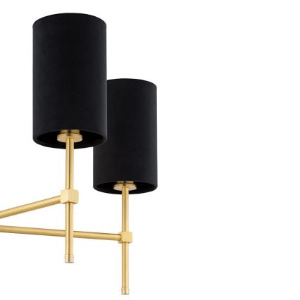 Argon 2135 - Candelabro suspenso ABRUZZO 5xE14/7W/230V latão/preto