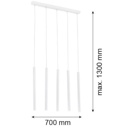 Argon 2136 - Candelabro suspenso ETNA 5xG9/6W/230V branco