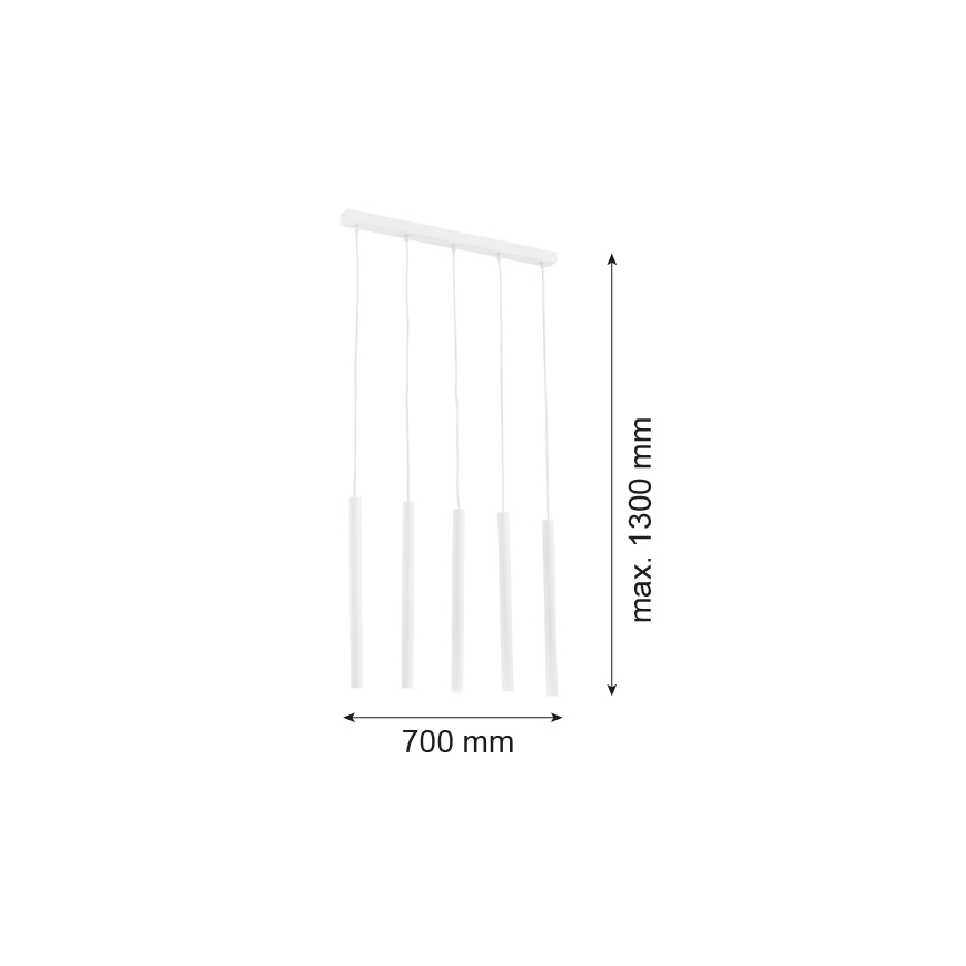 Argon 2136 - Candelabro suspenso ETNA 5xG9/6W/230V branco