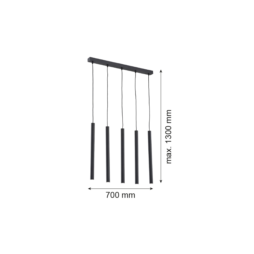 Argon 2137 - Candelabro suspenso ETNA 5xG9/6W/230V preto