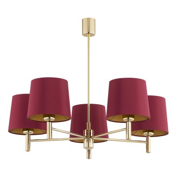 Argon 2169 - Candelabro suspenso PONTE PLUS 5xE27/15W/230V vermelho
