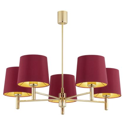 Argon 2169 - Candelabro suspenso PONTE PLUS 5xE27/15W/230V vermelho