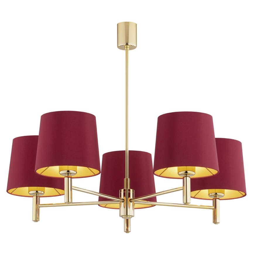 Argon 2169 - Candelabro suspenso PONTE PLUS 5xE27/15W/230V vermelho