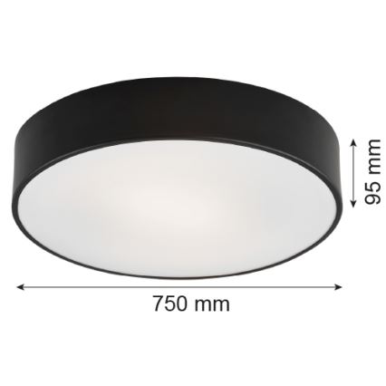 Argon 2536 - Iluminação de teto DARLING 6xE27/15W/230V d. 75 cm preto