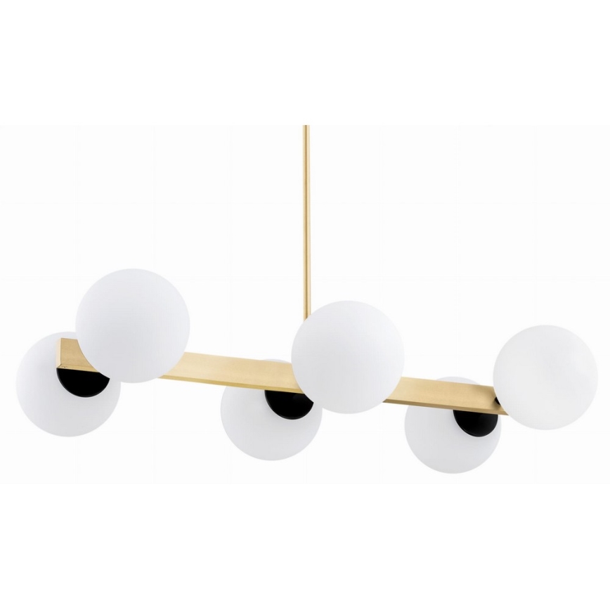Argon 2549 - Candelabro suspenso FREEMONT 6xE27/15W/230V dourado/branco/preto