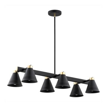 Argon 2552 - Candelabro suspenso AVALONE 6xE27/15W/230V preto/dourado