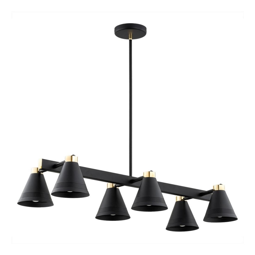 Argon 2552 - Candelabro suspenso AVALONE 6xE27/15W/230V preto/dourado
