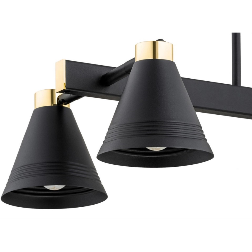 Argon 2552 - Candelabro suspenso AVALONE 6xE27/15W/230V preto/dourado