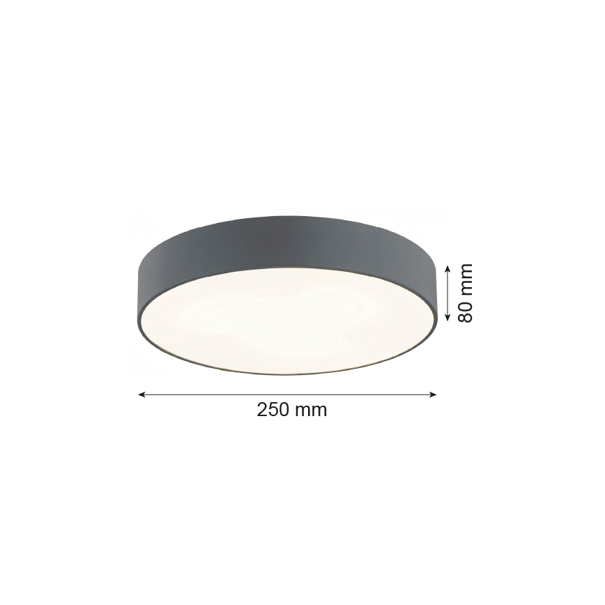 Argon 3080 - Iluminação de teto DARLING 2xE27/15W/230V d. 25 cm cinzento
