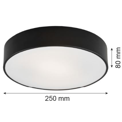 Argon 3081 - Iluminação de teto DARLING 2xE27/15W/230V d. 25 cm preto