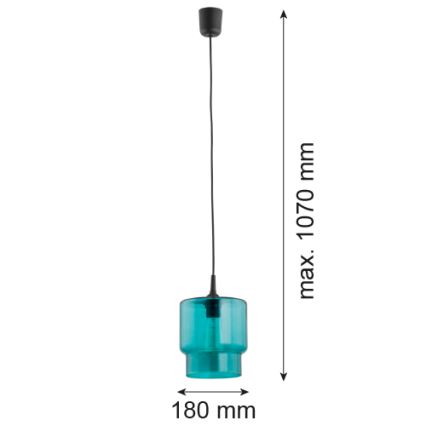 Argon 3271 - Candelabro suspenso NEWA 1xE27/15W/230V turquesa
